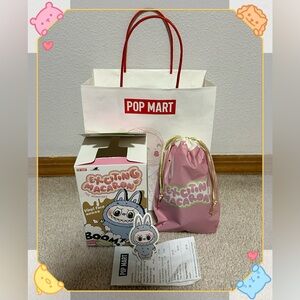 New Open Box Pop Mart Exciting Macaron Labubu Plush Pendant Sea Salt Coconut